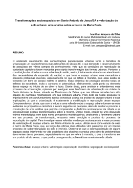 Transforma&ccedil;&otilde;es socioespaciais em Santo Antonio de Jesus
