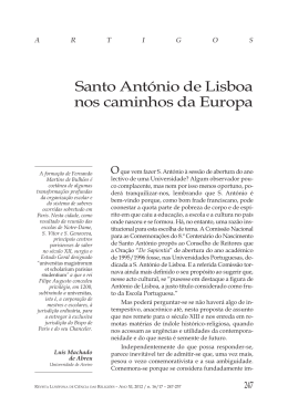 Santo António de Lisboa nos caminhos da Europa