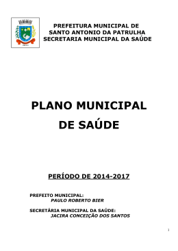 plano municipal de sa&uacute;de - Prefeitura Municipal de Santo Ant&ocirc;nio