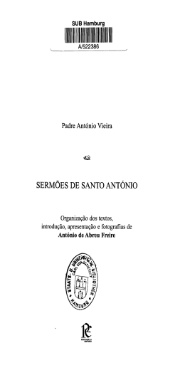 SERM&Otilde;ES DE SANTO ANT&Oacute;NIO