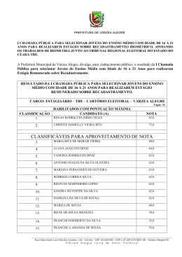 resultado da i chamada p&uacute;blica para selecionar jovens do ensino