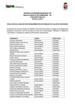 Resultado An&aacute;lise dos Requerimentos de Isen&ccedil;&atilde;o do Valor