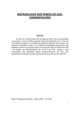 encruzilhada nos rumos do sus - Secretaria de Sa&uacute;de de Joinville