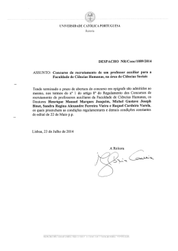 Faculdade de Ci&ecirc;ncias Humanas - Universidade Cat&oacute;lica Portuguesa