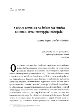 A Cr&iacute;tica Feminista no &Acirc;mbito dos Estudos Culturais
