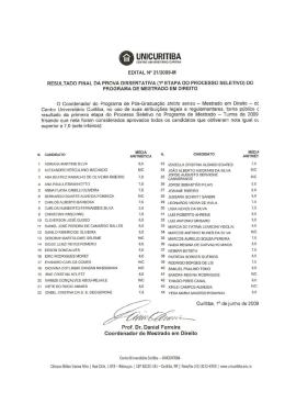edital n. 021/2009 resultado final da prova dissertativa