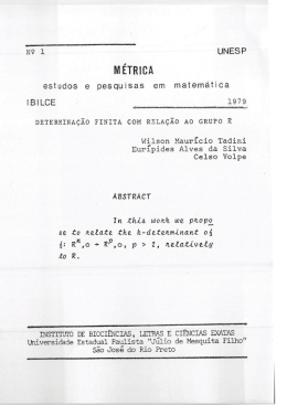 Determinação Finita com Relação ao Grupo R - Ibilce