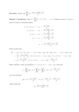 Exerc&acute;ıcio: Mostre que &sum; n(n + 1)(2n + 1) 6 . Solu&ccedil;&tilde;ao 1 (professor