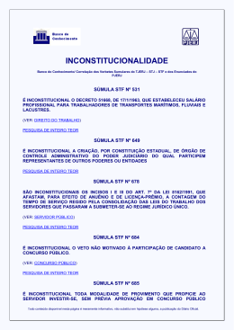 INCONSTITUCIONALIDADE - Tribunal de Justiça do Estado do Rio