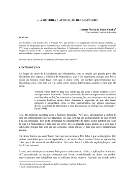 a hist&oacute;ria e aplica&ccedil;&atilde;o de um n&uacute;mero