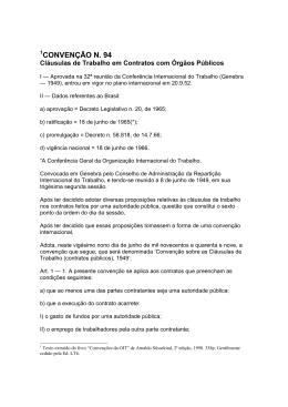 C94 Conven&ccedil;&atilde;o sobre as Cl&aacute;usulas de Trabalho