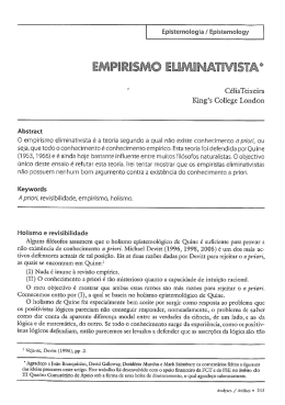 Empirismo eliminativista / C&eacute;lia Teixeira. An&aacute;lises