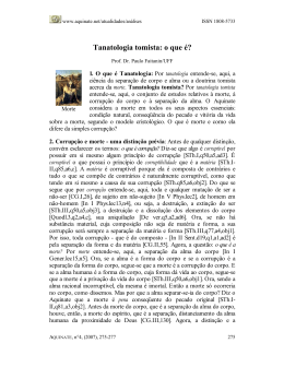 Tanatologia tomista: o que é?