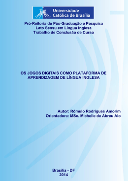 R&ocirc;mulo Rodrigues Amorim - Universidade Cat&oacute;lica de Bras&iacute;lia