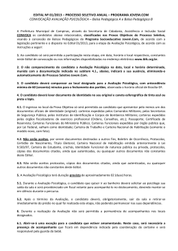 Edital de Convocação Avaliação Psicológica