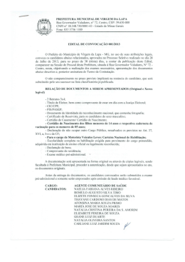 Edital de Convoca&ccedil;&atilde;o 1/2013