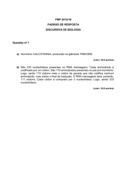 FMP 2015/16 PADR&Atilde;O DE RESPOSTA DISCURSIVA DE BIOLOGIA