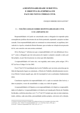 a responsabilidade subjetiva e objetiva da empresa em