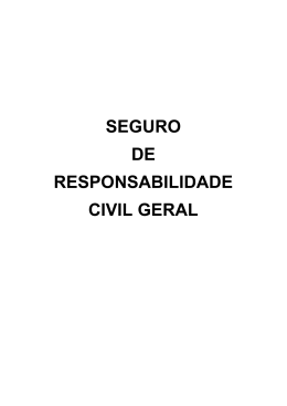 SEGURO DE RESPONSABILIDADE CIVIL GERAL