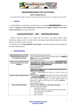 foca no resumo – responsabilidade civil do estado
