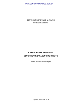 a responsabilidade civil decorrente do abuso de direito