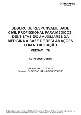 SEGURO DE RESPONSABILIDADE CIVIL PROFISSIONAL