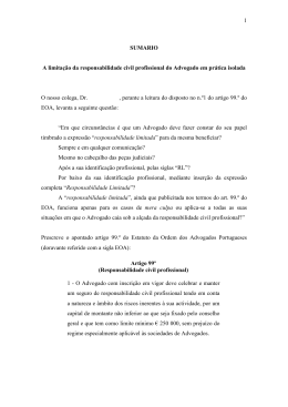 Responsabilidade civil do advogado1