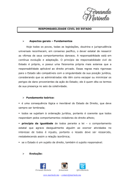 RESPONSABILIDADE CIVIL DO ESTADO Aspectos gerais