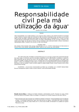 Responsabilidade civil pela m&aacute; utiliza&ccedil;&atilde;o da &aacute;gua*
