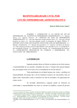responsabilidade civil por ato de improbidade