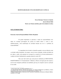 RESPONSABILIDADE CIVIL DOS HOSPITAIS E CL&Iacute;NICAS