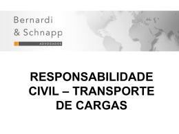 RESPONSABILIDADE CIVIL – TRANSPORTE DE CARGAS