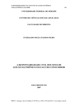 a responsabilidade civil dos sites de leilão eletrônico em face do