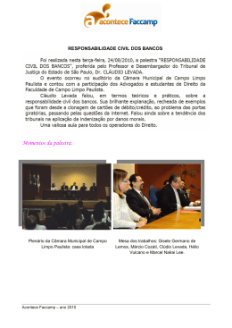 Palestra Responsabilidade Civil dos Bancos