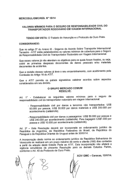 mercosuligmcires. n°15i§4 valores minimos para o segijro de