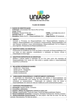 Plano de Ensino de Responsabilidade Civil UNIARP 2014