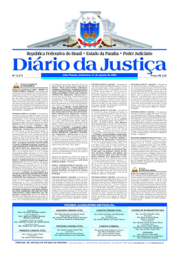 DIÁRIO DA JUSTIÇA 2009 Nº 13.373 Preço R$ 2,00 João Pessoa