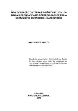 uso, ocupa&ccedil;&atilde;o da terra e din&acirc;mica fluvial da bacia