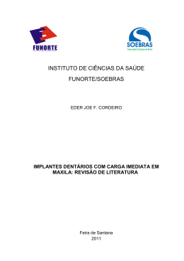 implantes dent&aacute;rios com carga imediata em maxila