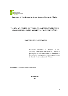 Viagem ao centro da Terra: os jogos educativos e a