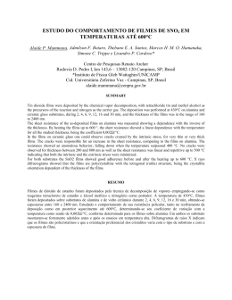 estudo do comportamento de filmes de sno2 em temperaturas at&eacute;