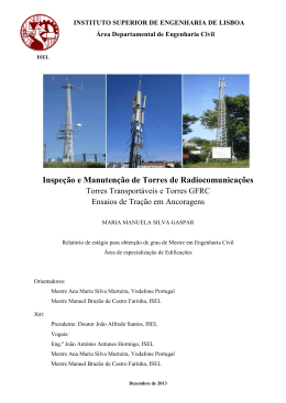 Inspe&ccedil;&atilde;o e Manuten&ccedil;&atilde;o de Torres de Radiocomunica&ccedil;&otilde;es