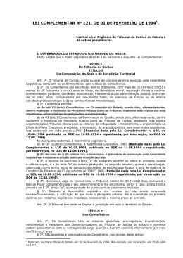 lei complementar n&ordm; 121, de 01 de fevereiro de 19941.