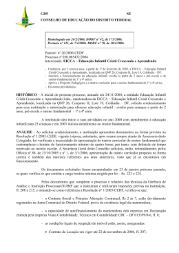 GDF SE CONSELHO DE EDUCA&Ccedil;&Atilde;O DO DISTRITO FEDERAL