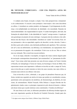 DR. NIETZSCHE, CURRICULISTA &ndash; COM UMA PEQUENA AJUDA