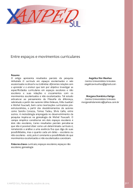 Entre espa&ccedil;os e movimentos curriculares