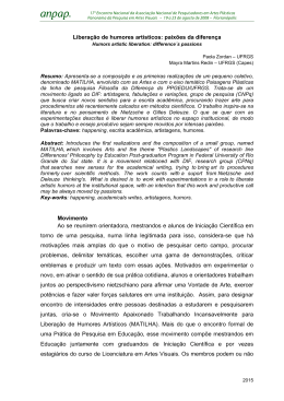 Libera&ccedil;&atilde;o de humores art&iacute;sticos: paix&otilde;es da diferen&ccedil;a Movimento
