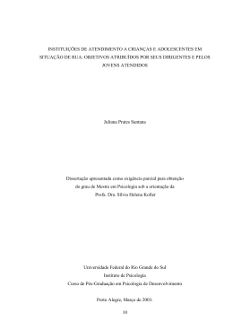 INSTITUI&Ccedil;&Otilde;ES DE ATENDIMENTO A CRIAN&Ccedil;AS E