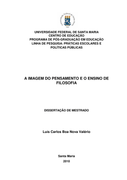 A IMAGEM DO PENSAMENTO E O ENSINO DE FILOSOFIA