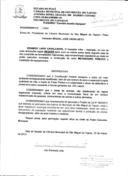 EsTADo Do PIAUÍ cAMARA MUNICIPAL DE sÃo MIGUEL D0 TAPUIO